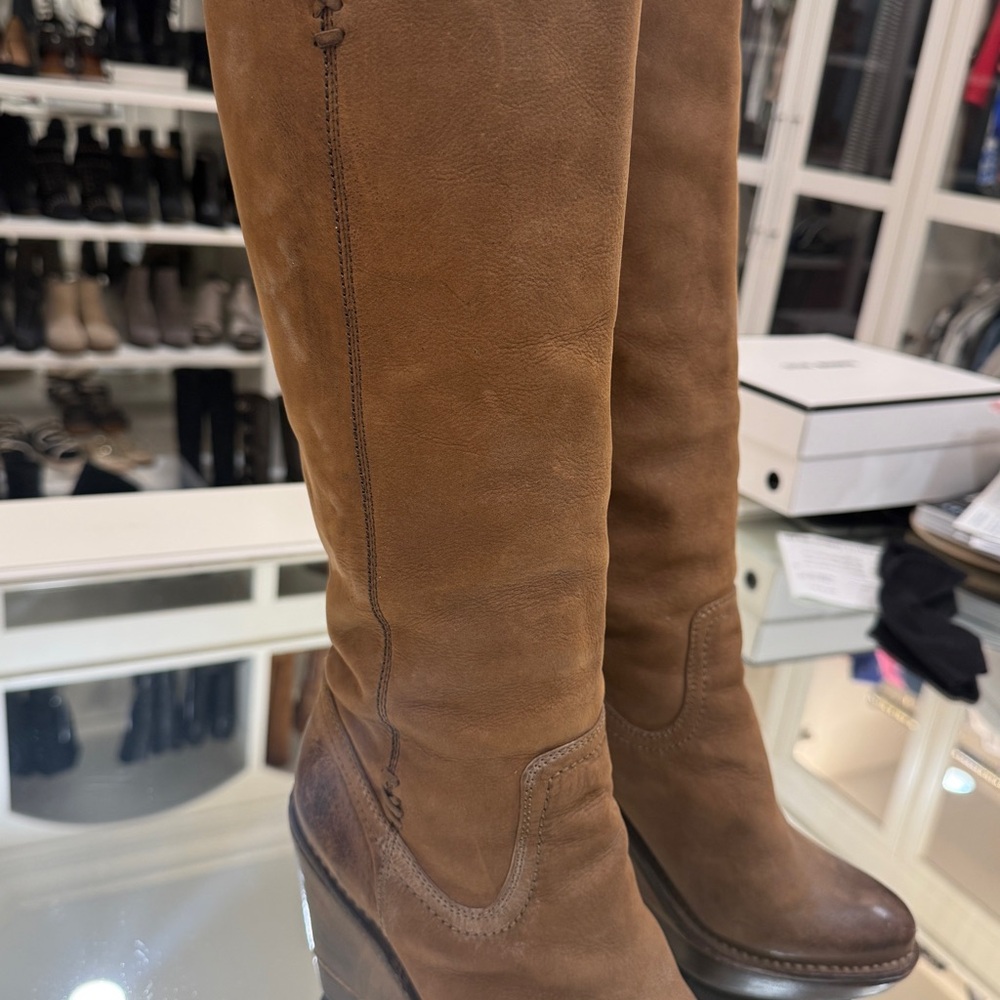 Frye Tan Leather Knee-High Boots